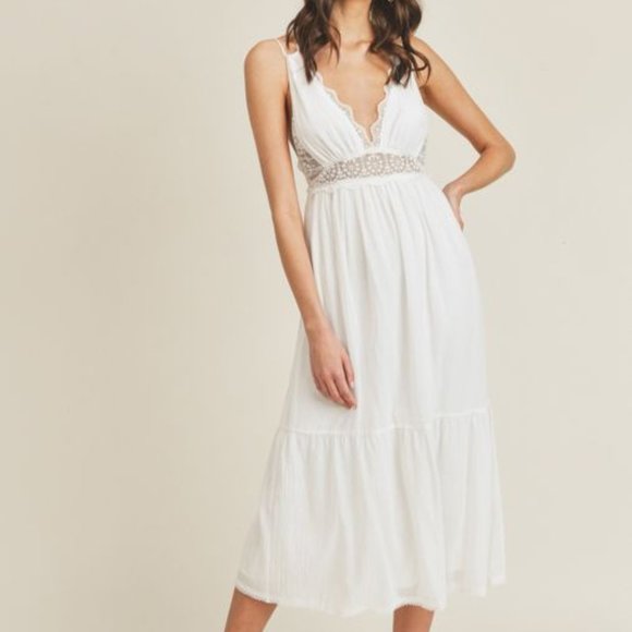 ❤️HP! White Gauze Midi Dress - Picture 9 of 16